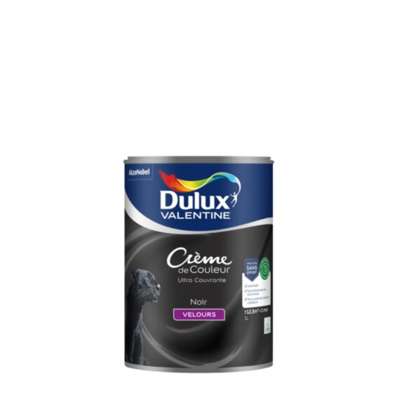 Peinture Crème de Couleur Biosourcé velours Noir 1L - DULUX VALENTINE