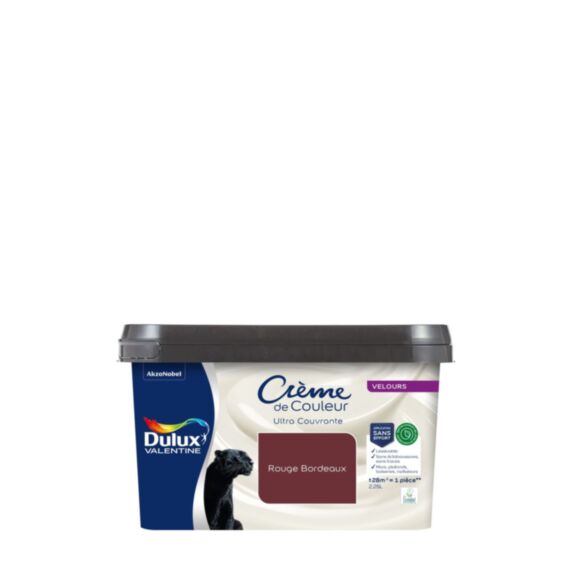 Peinture Crème de Couleur Biosourcé Velours Rouge Bordeaux 2,25 l - DULUX VALENTINE