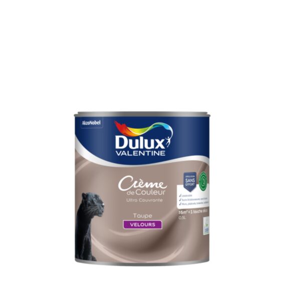 Peinture Crème de Couleur Biosourcé velours Taupe 0,5L - DULUX VALENTINE