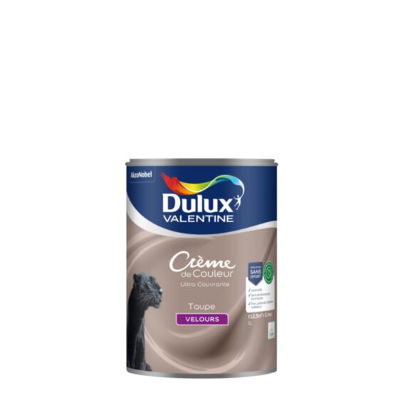 Peinture Crème de Couleur Biosourcé velours Taupe 1L - DULUX VALENTINE