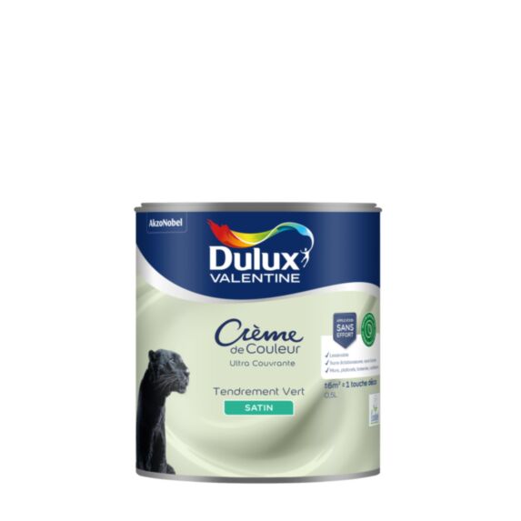 Peinture Crème de Couleur Biosourcé satin Tendrement vert 0,5L - DULUX VALENTINE
