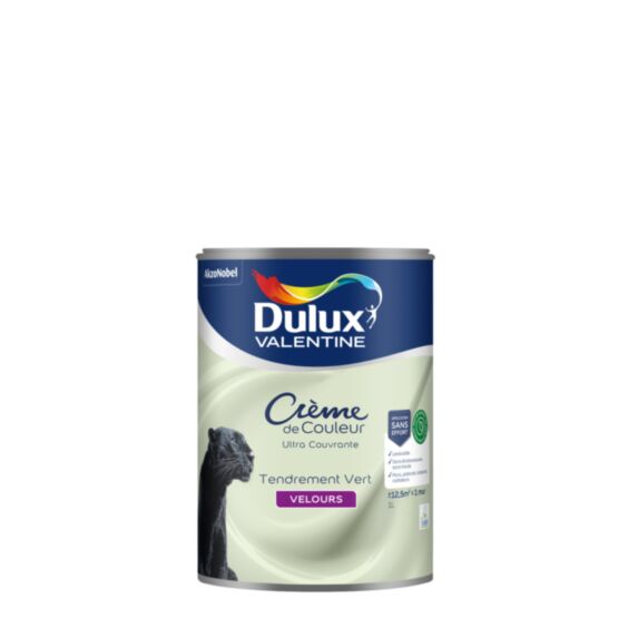 Peinture Crème de Couleur Biosourcé - Velours - Tendrement Vert - 1 L - DULUX VALENTINE