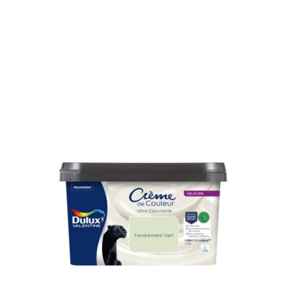 Peinture Crème de Couleur Biosourcé Velours Tendrement Vert 2,25 l - DULUX VALENTINE
