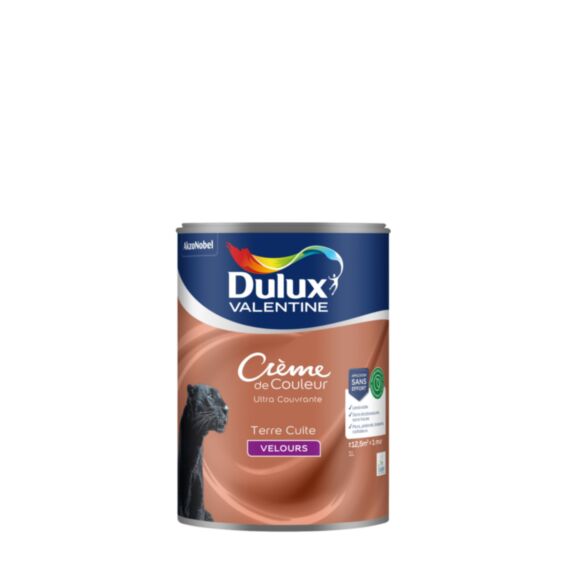 Peinture Crème de Couleur Biosourcé - Velours - Terre Cuite - 1 L - DULUX VALENTINE