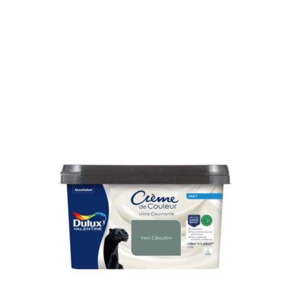 Peinture Crème de Couleur Biosourcé Mat Vert Céladon 2,25 l - DULUX VALENTINE