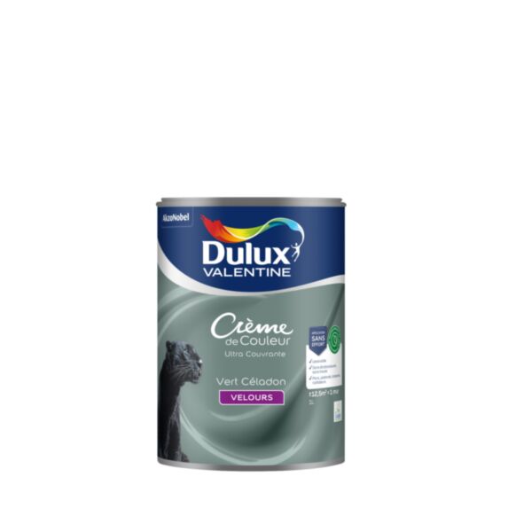 Peinture Crème de Couleur Biosourcé - Vert Céladon - Velours - 1L - DULUX VALENTINE