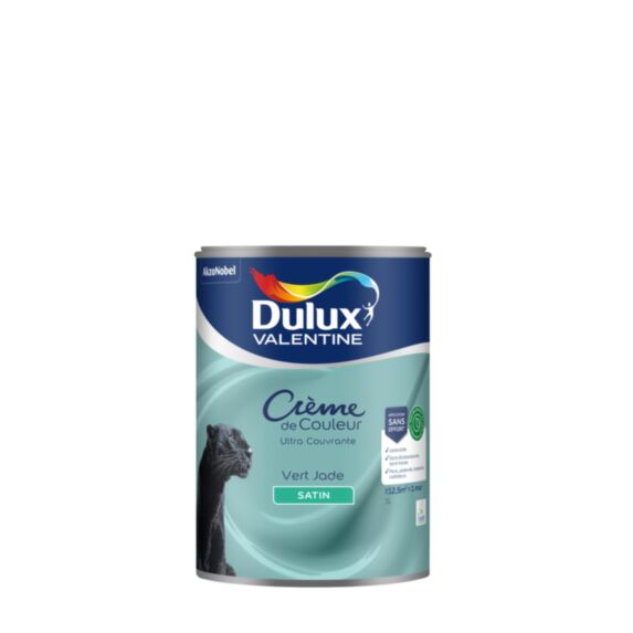 Peinture Crème de Couleur Biosourcé satin Vert jade 1L - DULUX VALENTINE
