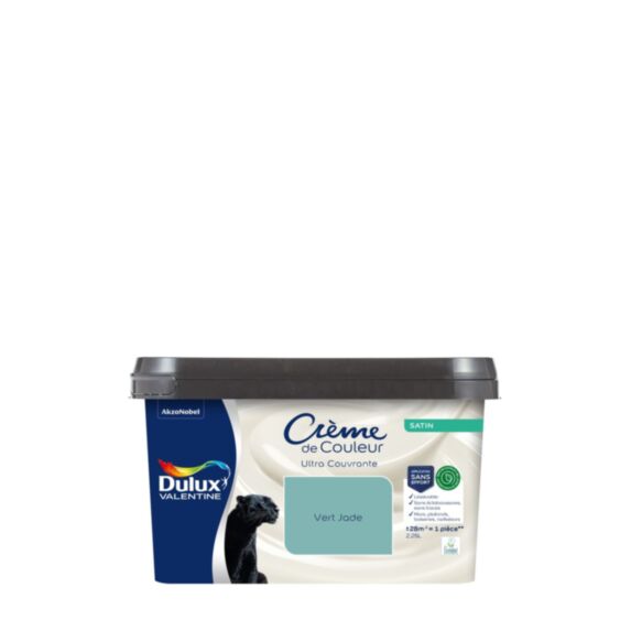 Peinture Crème de Couleur Biosourcé Satin Vert Jade 2,25 l - DULUX VALENTINE