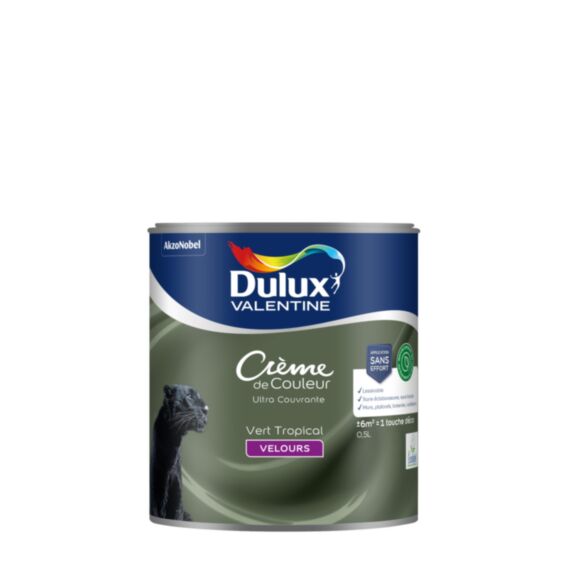 Peinture Crème de Couleur Biosourcé velours Vert tropical 0,5L - DULUX VALENTINE