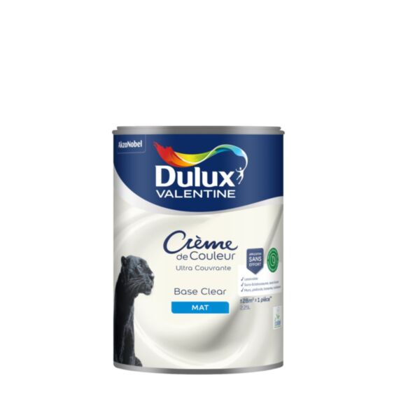 Peinture Crème de Couleur Biosourcé Mat Base Clear 2,25 l - DULUX VALENTINE