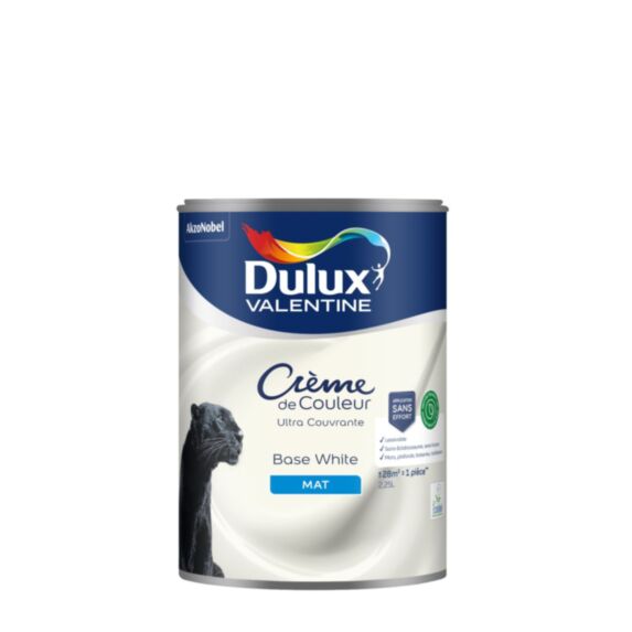 Peinture Crème de Couleur Biosourcé Mat Base White 2,25 l - DULUX VALENTINE