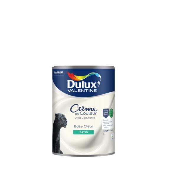 Peinture Crème de Couleur Biosourcé - Base Clear - Satin - 1L - DULUX VALENTINE