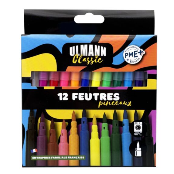 12 Feutres Pinceaux Capuchon Ventilé