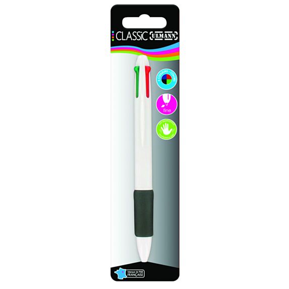 Stylo bille retractable 4 couleurs - ULMANN
