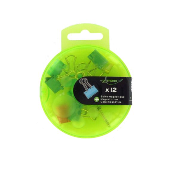 12 pinces clip bureau + boite - ULMANN