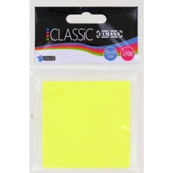 Bloc 100 notes repositionnables 7,5x7,5cm - ULMANN