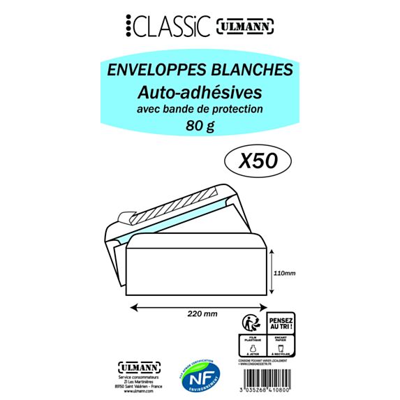 50 enveloppes DL blanche - ULMANN