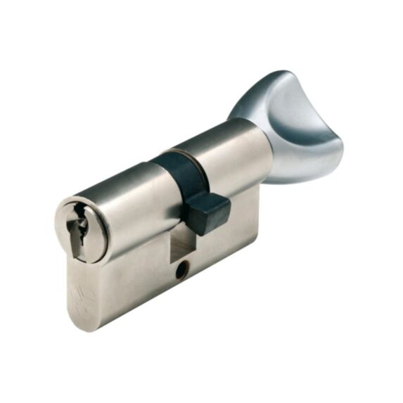 Cylindre profilé nickelé à bouton 30x30mm