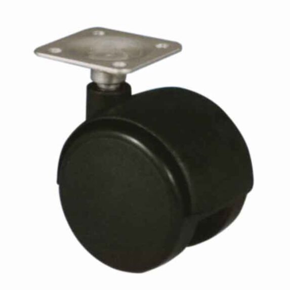 roulette pivotante à platine, galets jumelés ø 50 - CAUJOLLE