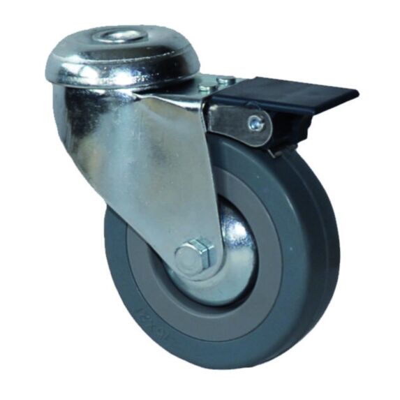 roulette pivotante à œil ø 80 à frein - CAUJOLLE