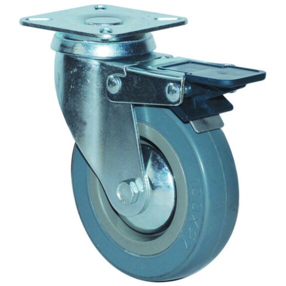 roulette pivotante à platine ø 80 à frein - CAUJOLLE