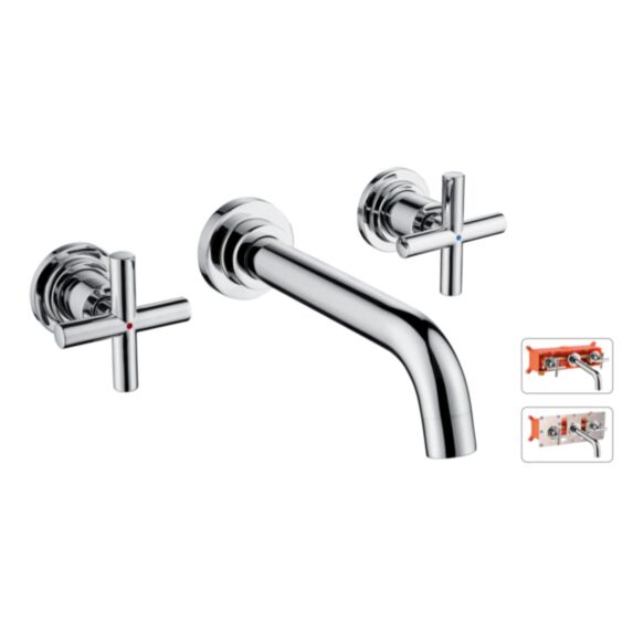 Mélangeur lavabo wall + boitier chrome  - ROUSSEAU