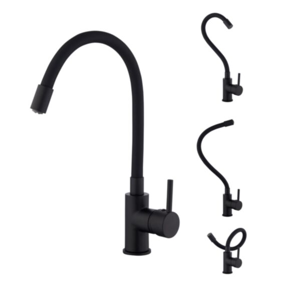 Mitigeur évier ilo mémoire de forme noir