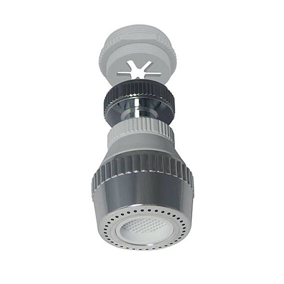 Aérateur chromé à rotule F22/100 + Adapteur M24/100