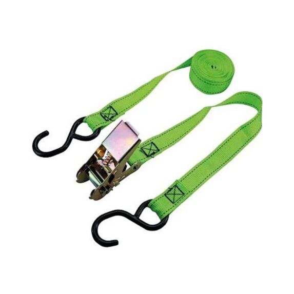 1 sangle cliquet avec crochets + 1 sangle 5 m x 25 mm