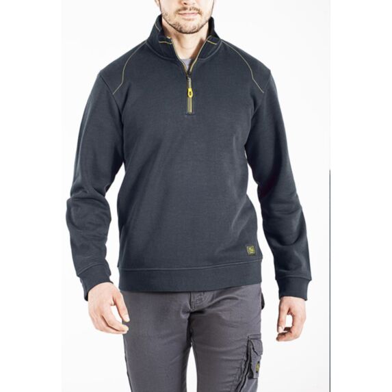 Sweat manches longues gris foncé l halfzip