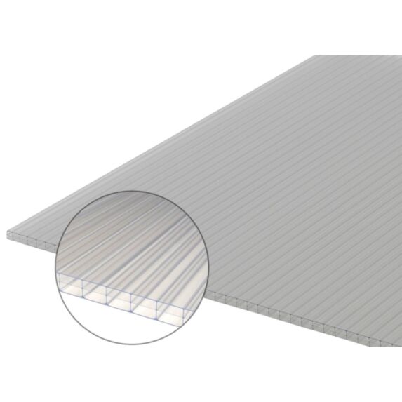 Plaque polycarbonate alvéolaire 16mm triple paroi clair 400x98cm