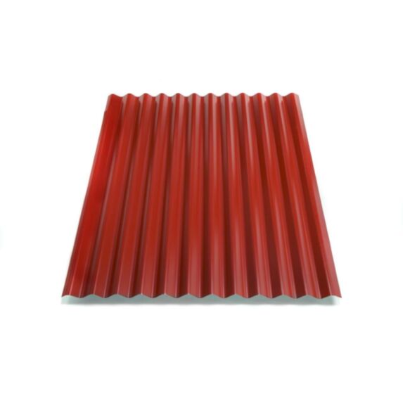 Plaque laquée nervurée réversible rouge mat/noir mat 0,40mm 200x91cm