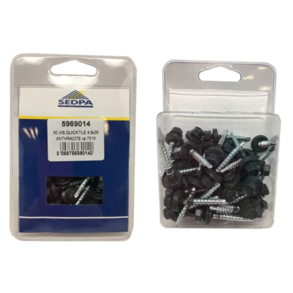 Panneau Tuile Anthracite Fixation Vis+Rond 50