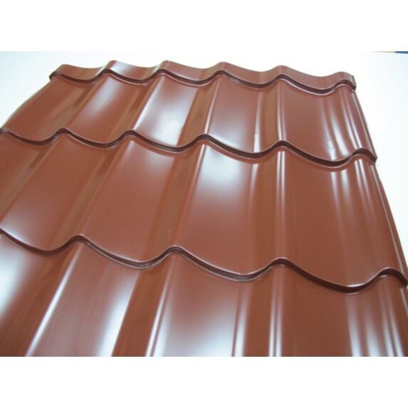 Panneau Tuile Acier Galvanisé Laqué Brun Rouge Rooftile