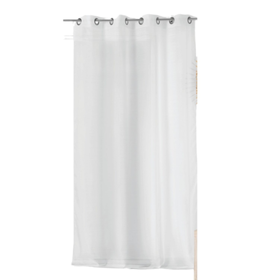 Rideau à Oeillets Etamine Givrée Standard 145x240cm Blanc - LINDER