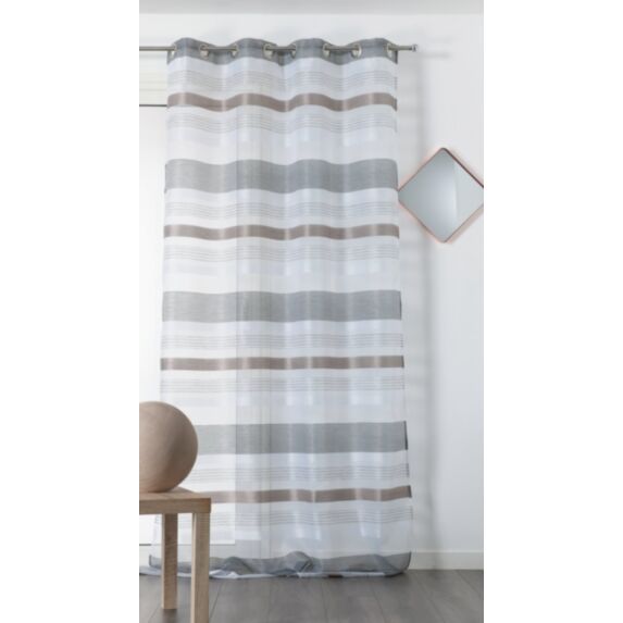 Voilage à oeillets HOLLYWOOD 140x255 cm Gris