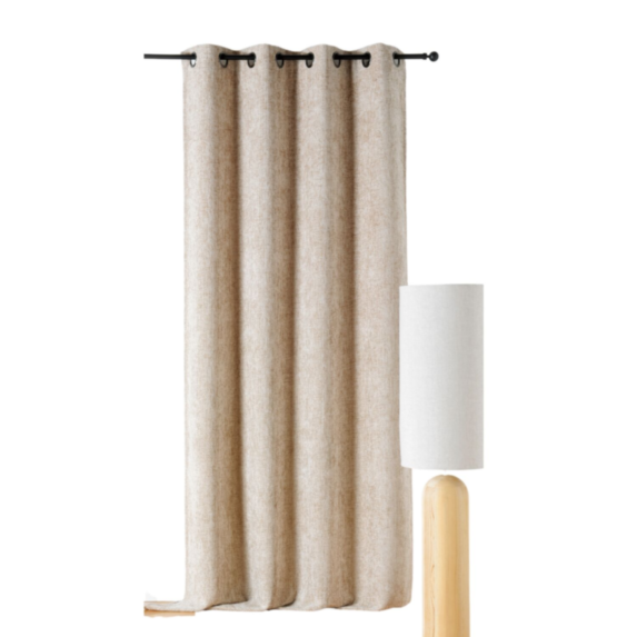 Rideau Aspen 8 anneaux L.135xH.250cm Beige
