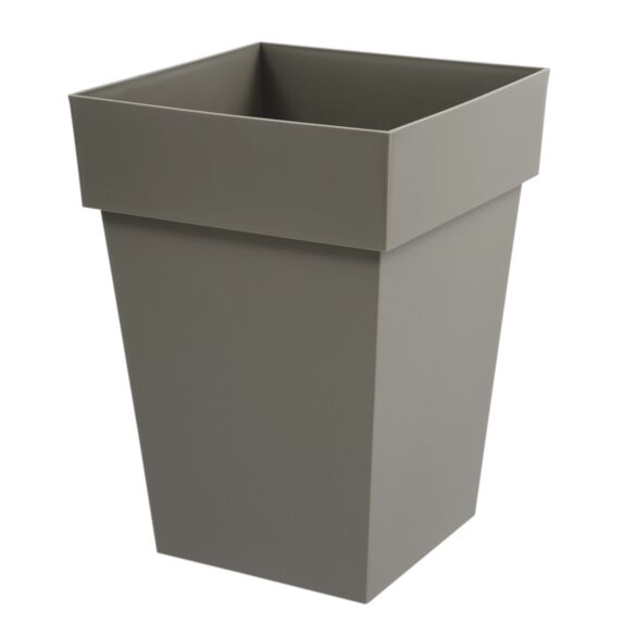 Pot carré mi-haut Toscane 51L 39 x 39 x 53 cm Taupe - EDA