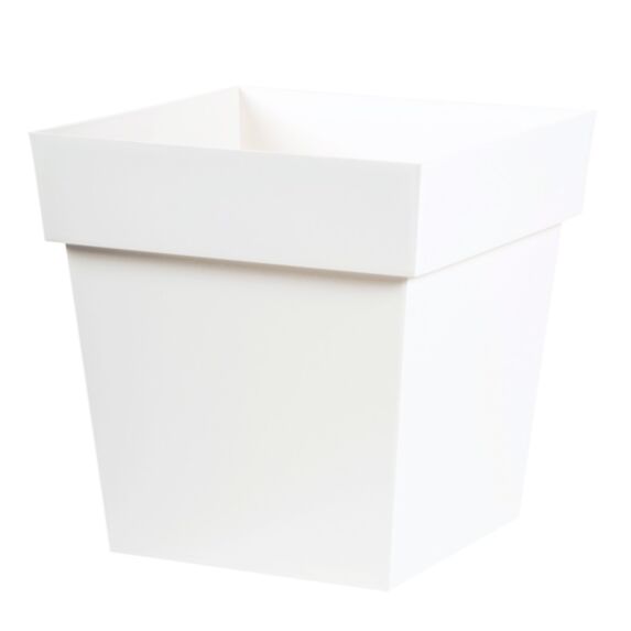Pot carré toscane bas 38L blanc - EDA