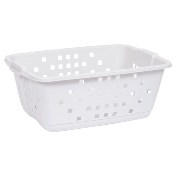 Corbeille À Linge Prima EDA Dim. 62 X 44,4 X 24,8 Cm Design Elegant Coloris Blanc Cérusé 46L EDA