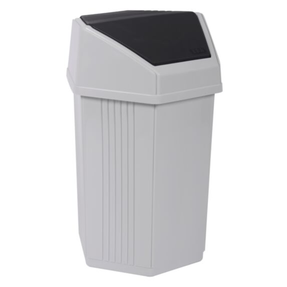 Fourre tout blanc cérusé - trappe anthracite 25l