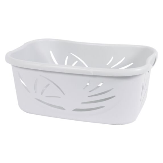 Corbeille À Linge Flora EDA Dim. 59 X 39 X 24 Cm Ergonomique Coloris Blanc Cérusé 37 EDA