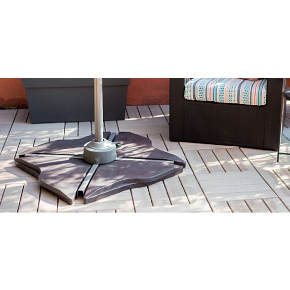 Dalle béton 12kg pour pied de parasol 48x48x5,8cm gris foncé - EDA