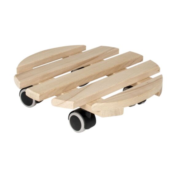 Support à roulettes rond D30cm en hêtre - EDA
