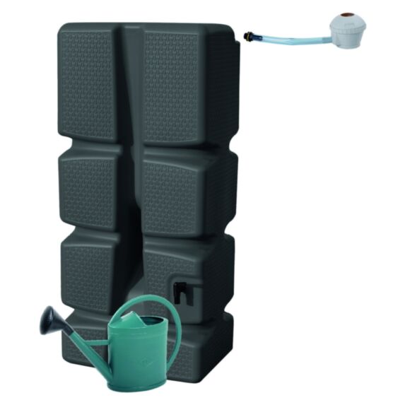 Récupérateur eau de pluie + collecteur 310L noir - EDA