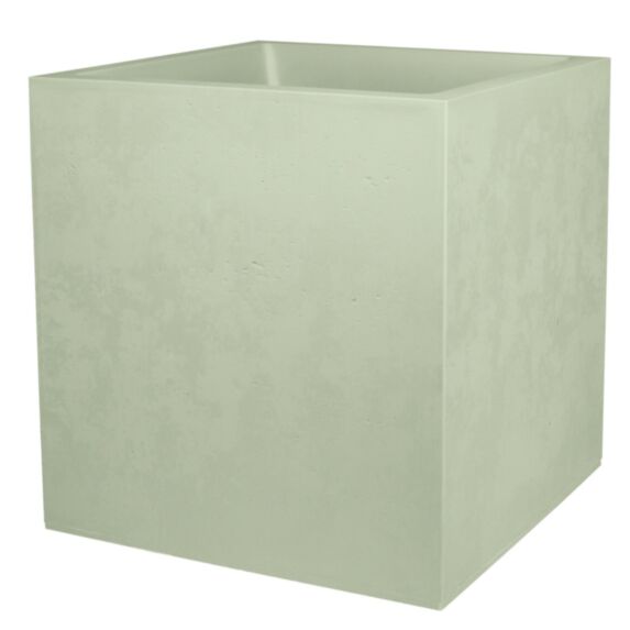 Pot de fleurs carré Basalt Vert amande 50cm - POETIC