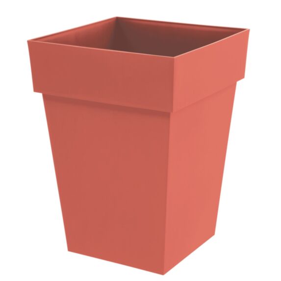 Pot de fleurs Toscane carré Terre battue 39x39x53cm Orange - EDA
