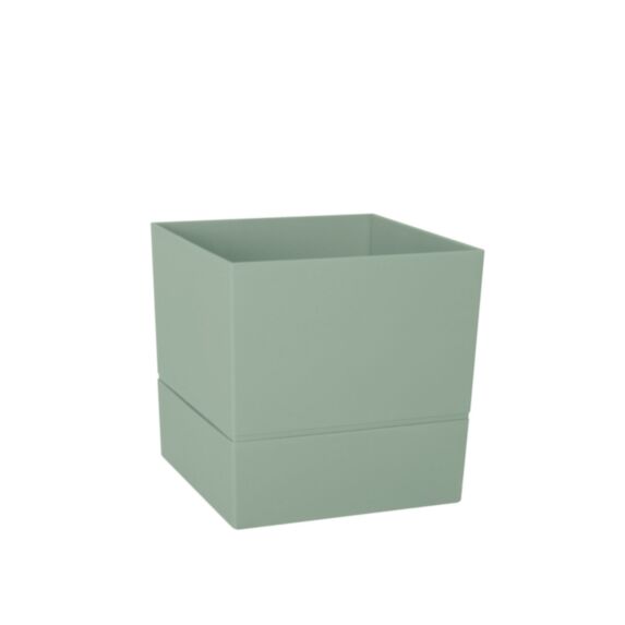 Pot de fleurs carré Aquaduo Vert amande 25cm - POETIC