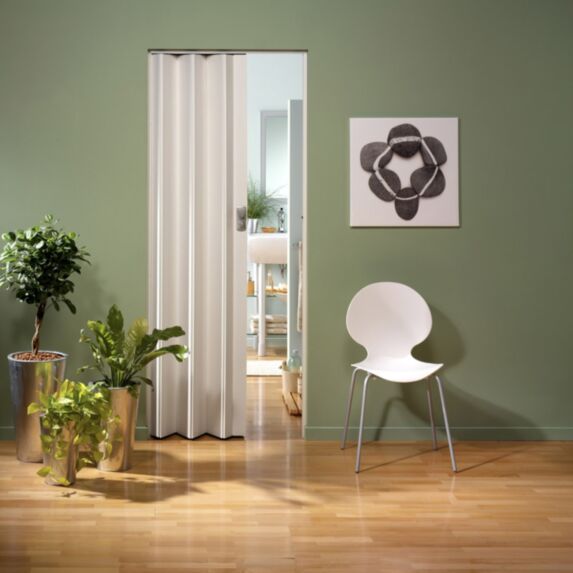 porte extensible spacy en pvc - blanc cérusé - GROSFILLEX