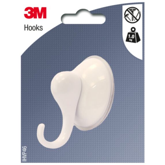 Ventouse à visser 1 crochet blanc repositionnable - 3M